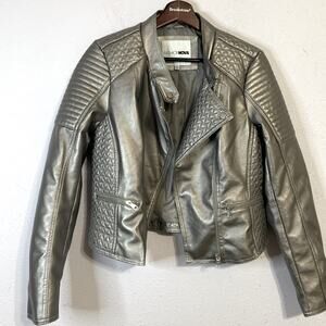 Fashion Nova Women Metallic Moto Jacket Size M